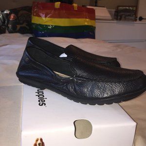 Hush Puppies Aidi Black Leather Mocs